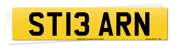 Registration number ST13 ARN